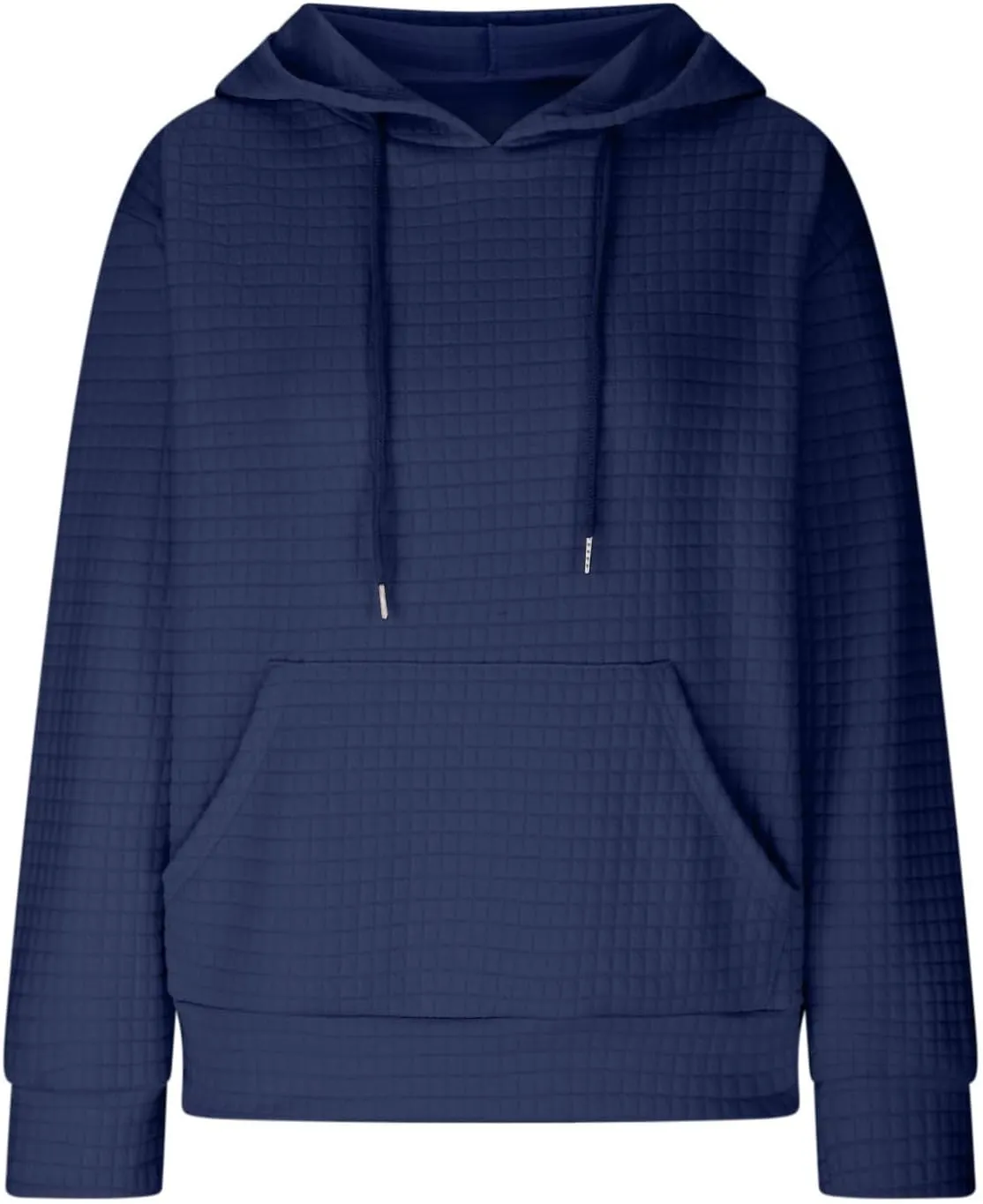 Womens Hoodies Fall Winter Waffle Knit Drawstring Cute Sweatshirts with Pocket Trendy Pullover
