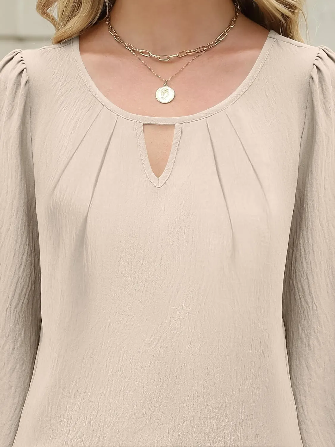 Womens Long Sleeve Tops Dressy Business Casual Blouses Basic Loose Fit V Neck Work Shirt 2024 Fall Clothes Outfits