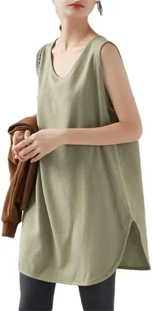 Women's Mid-Length Camisole, Loose Sleeveless Casual Vest