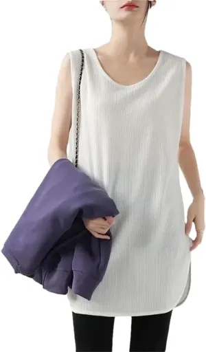Women's Mid-Length Camisole, Loose Sleeveless Casual Vest