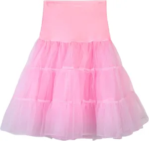 Women's Petticoat Skirt Layered Ballet Tulle Pettiskirts Tulle Midi Knee Length Skirt Dress Puffy Tutu Skirt