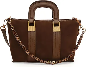 Women's Retro Portable Bucket Bags and Handbags,Female Purses Quilted Versatile Crossbody Bags Satchel Bags Dark Brown