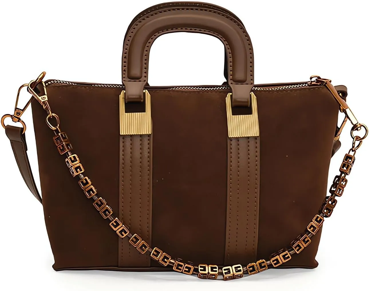 Women's Retro Portable Bucket Bags and Handbags,Female Purses Quilted Versatile Crossbody Bags Satchel Bags Dark Brown