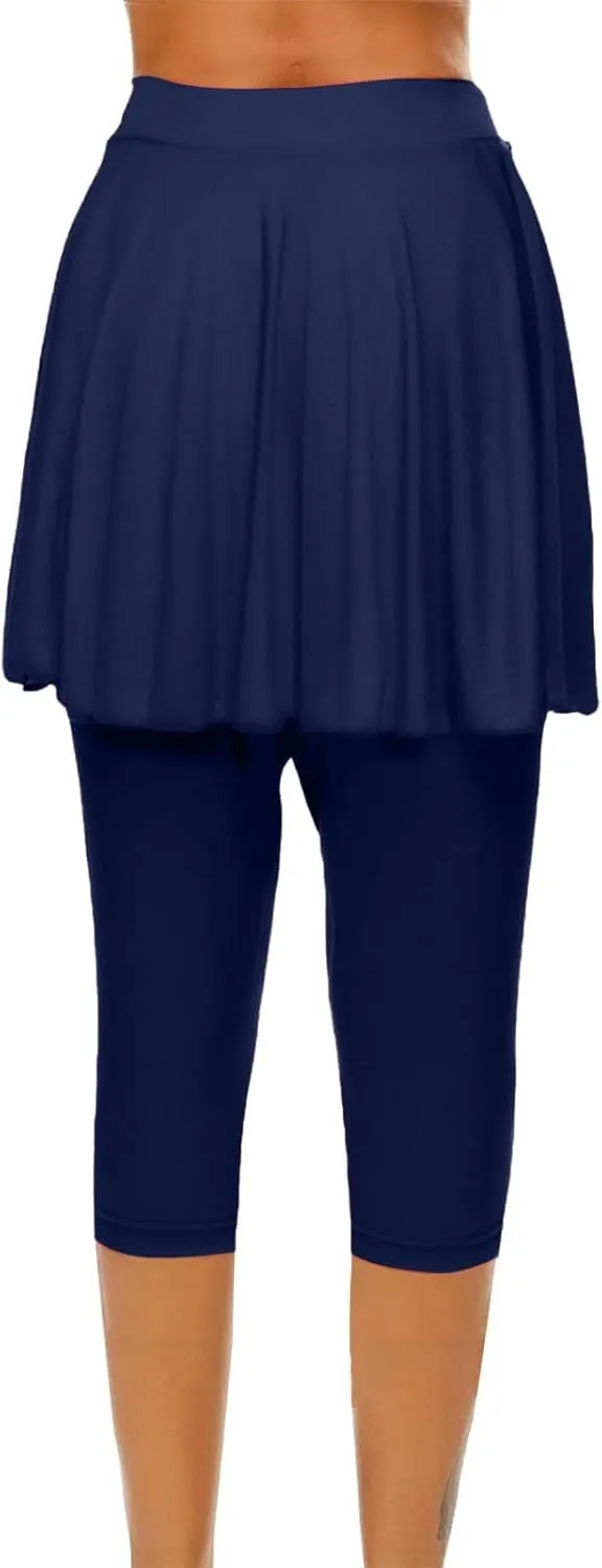Womens Tennis Skirts with Leggings Athletic Golf Running Leggings with Skirt High Waisted Yoga Pickleball Skorts