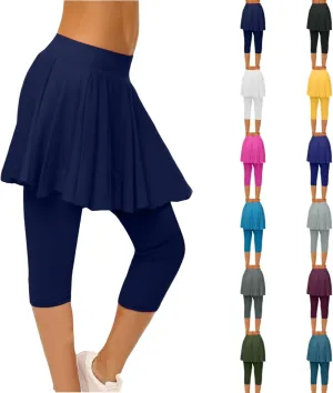 Womens Tennis Skirts with Leggings Athletic Golf Running Leggings with Skirt High Waisted Yoga Pickleball Skorts