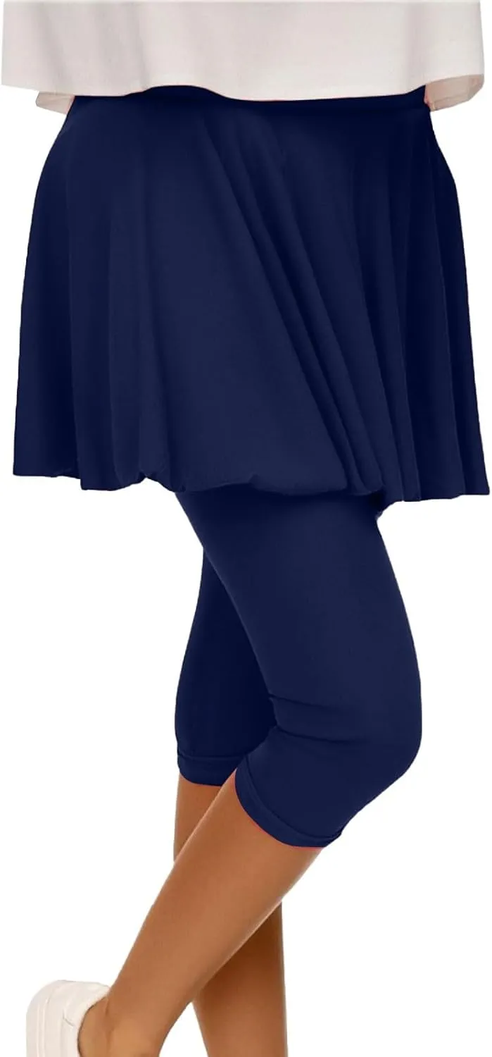 Womens Tennis Skirts with Leggings Athletic Golf Running Leggings with Skirt High Waisted Yoga Pickleball Skorts