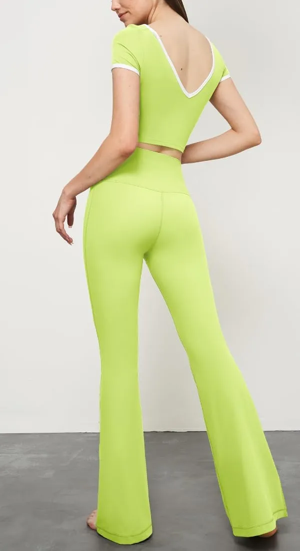 Women's Yoga Pants High Waisted Yoga Leggings Tummy Control Workout Flare Soft Workout Gym Leggings