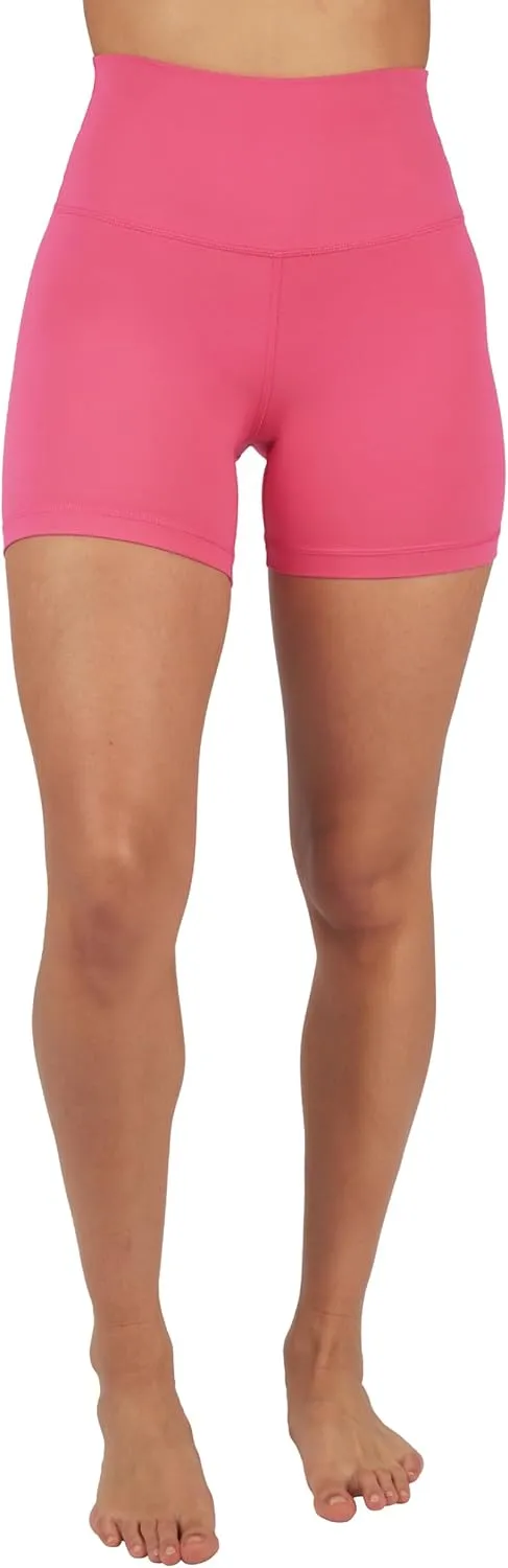 Yogalicious Womens 5, 7 High Waisted Biker Shorts Squat Proof Workout Yoga Short 2 Pack