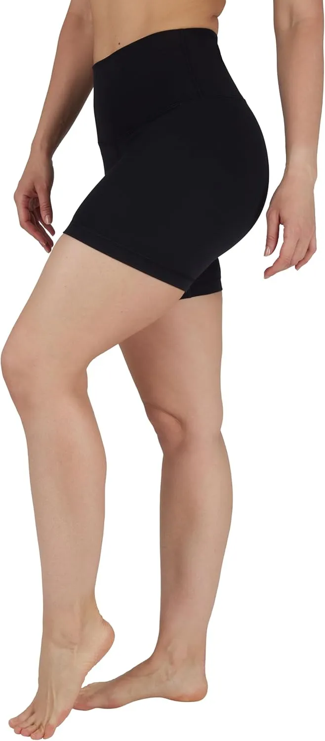 Yogalicious Womens 5, 7 High Waisted Biker Shorts Squat Proof Workout Yoga Short 2 Pack