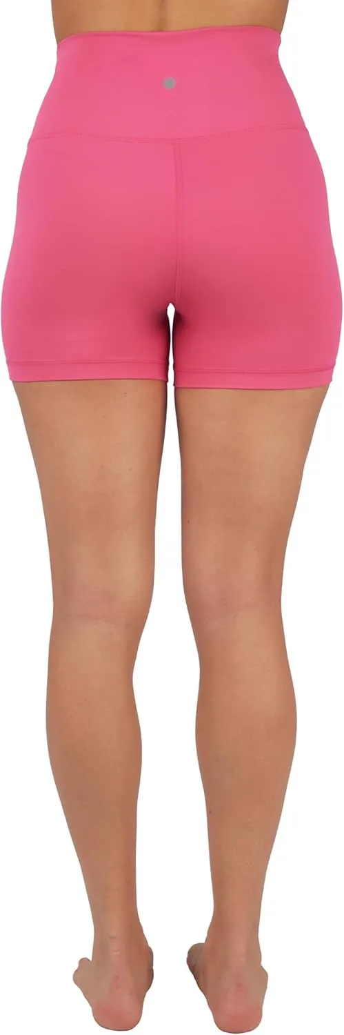 Yogalicious Womens 5, 7 High Waisted Biker Shorts Squat Proof Workout Yoga Short 2 Pack