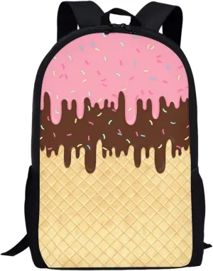 Ystardream Art Ice Cream Kids School Backpack for Teen Girls Boys Book Bag Elementary School Backpack for Girls Travel Basic Water-resistent Teenage Backpacks for Girls Middle School